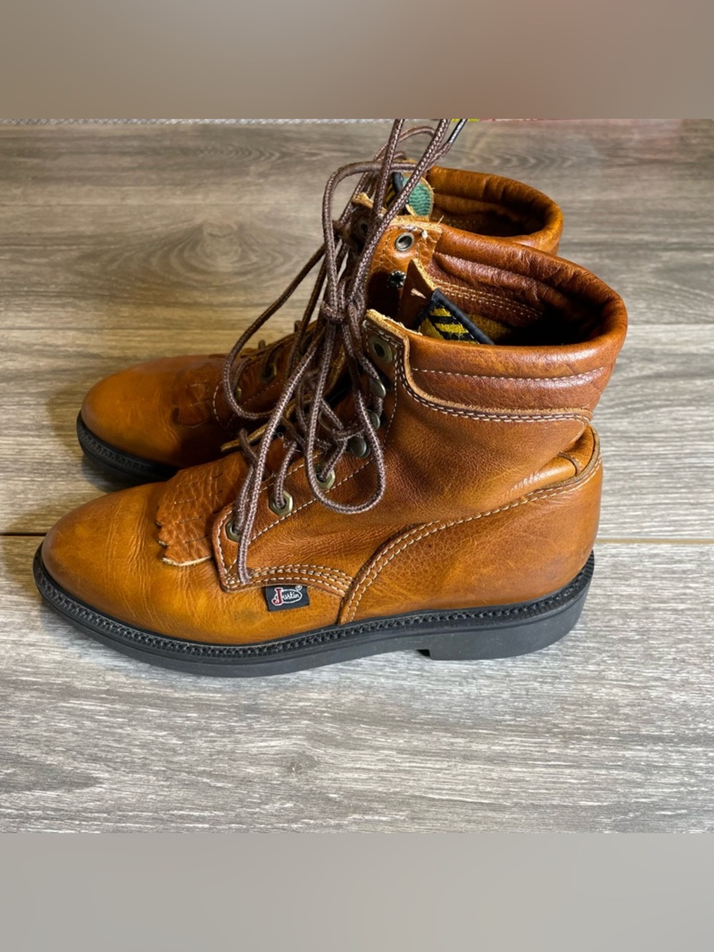 Justin Boots Women’s Size 8B Brown Genuine Leather Work Riding Boot Made In USA